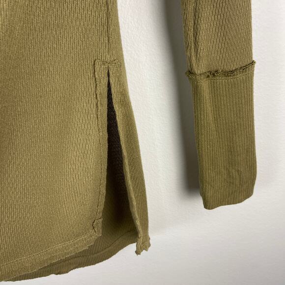 Free People We The Free Green Snowy Thermal Tunic Top Boat Neck Women's Large - Picture 10 of 12